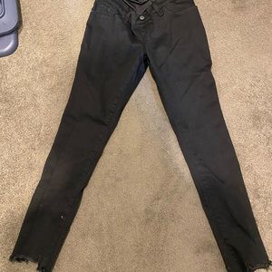 Black A&F Maternity Jeans w/ Frayed Hem